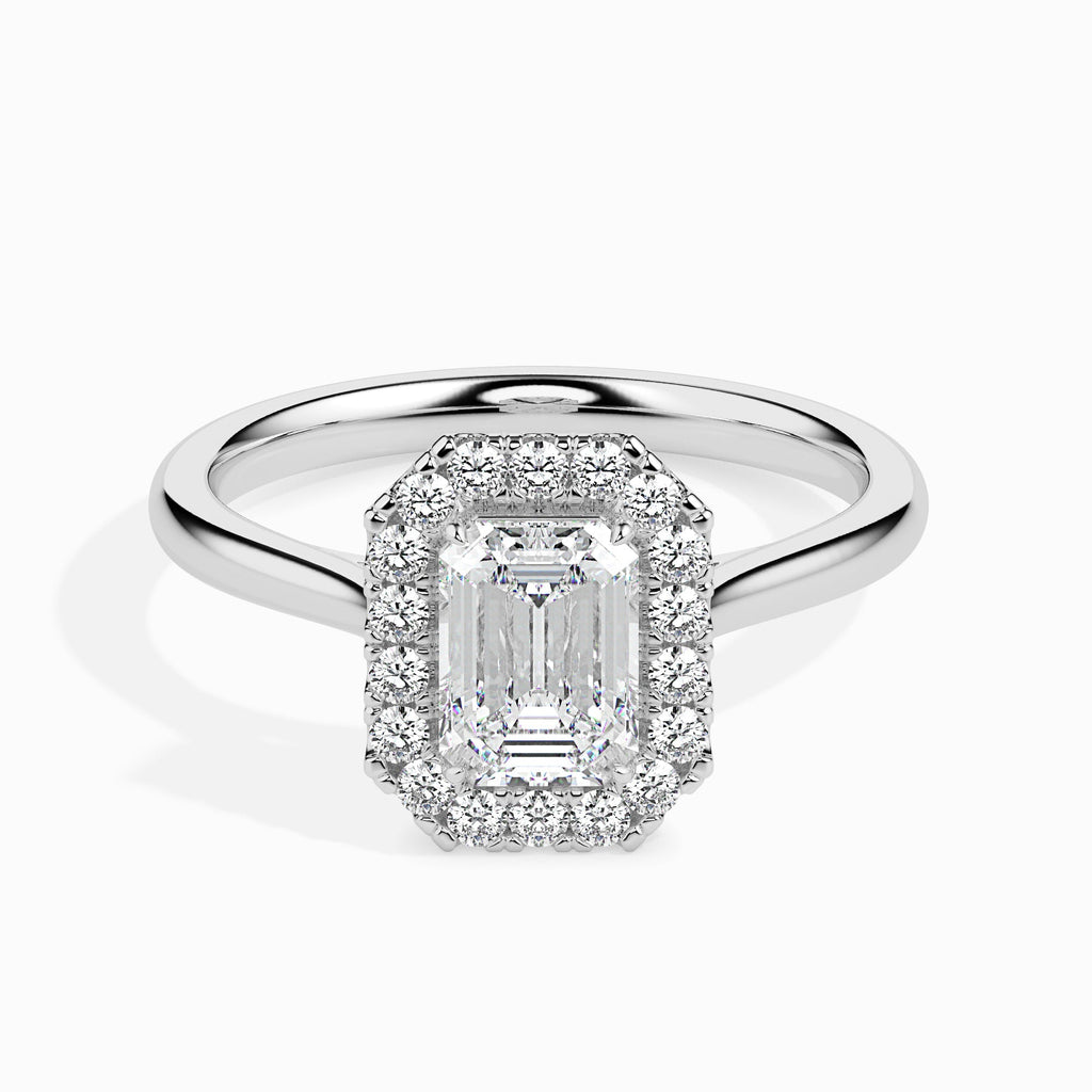 Moissanite solitaire Ahava silver ring for wife