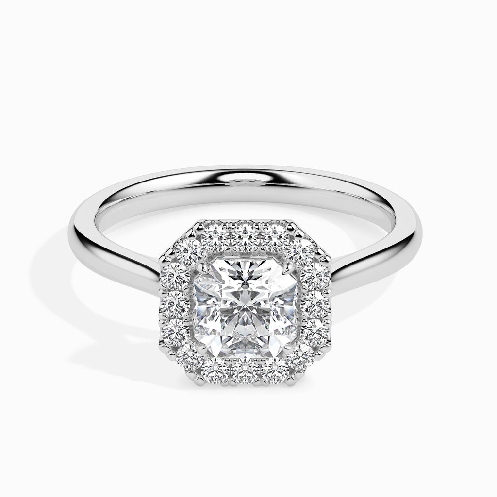 Oracle 0.62ct Radiant Moissanite Halo Ring for women by Cutiefy