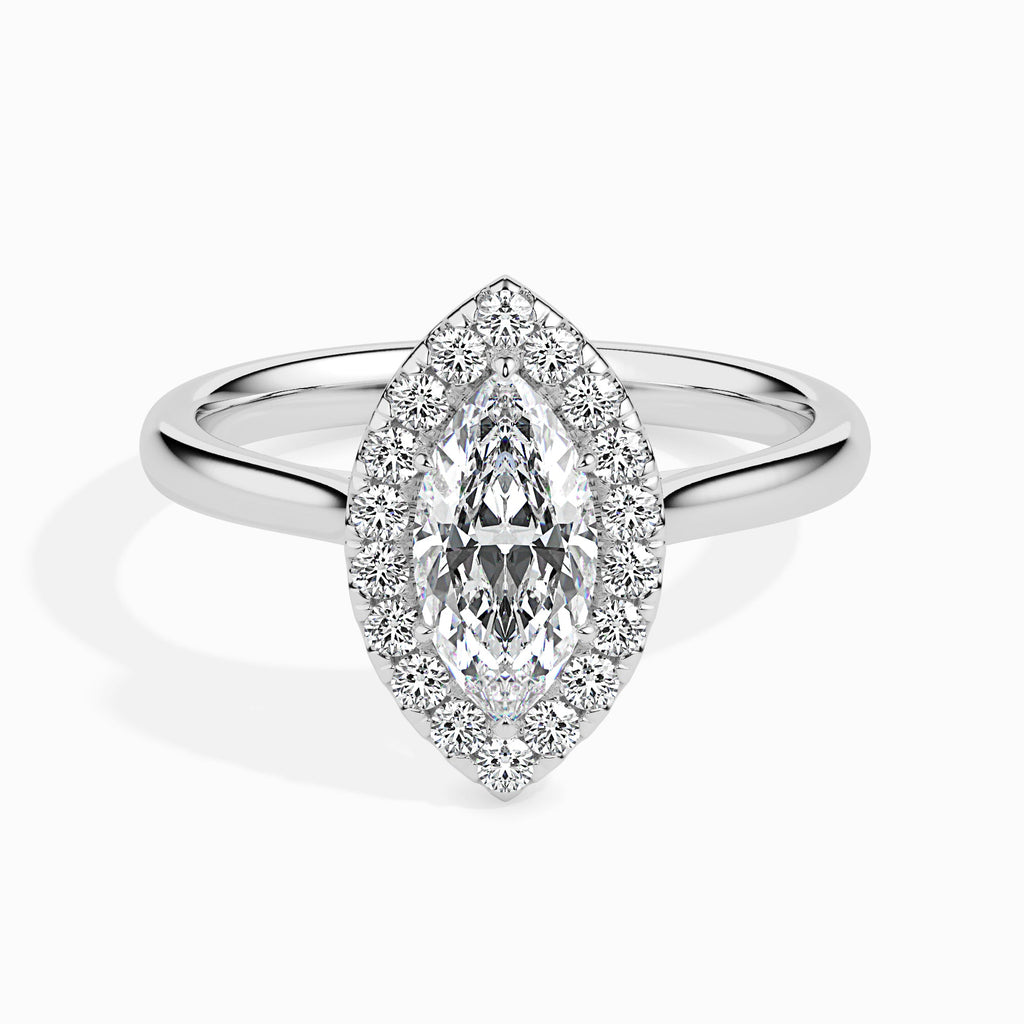 Moissanite solitaire Avinya silver engagement ring for women