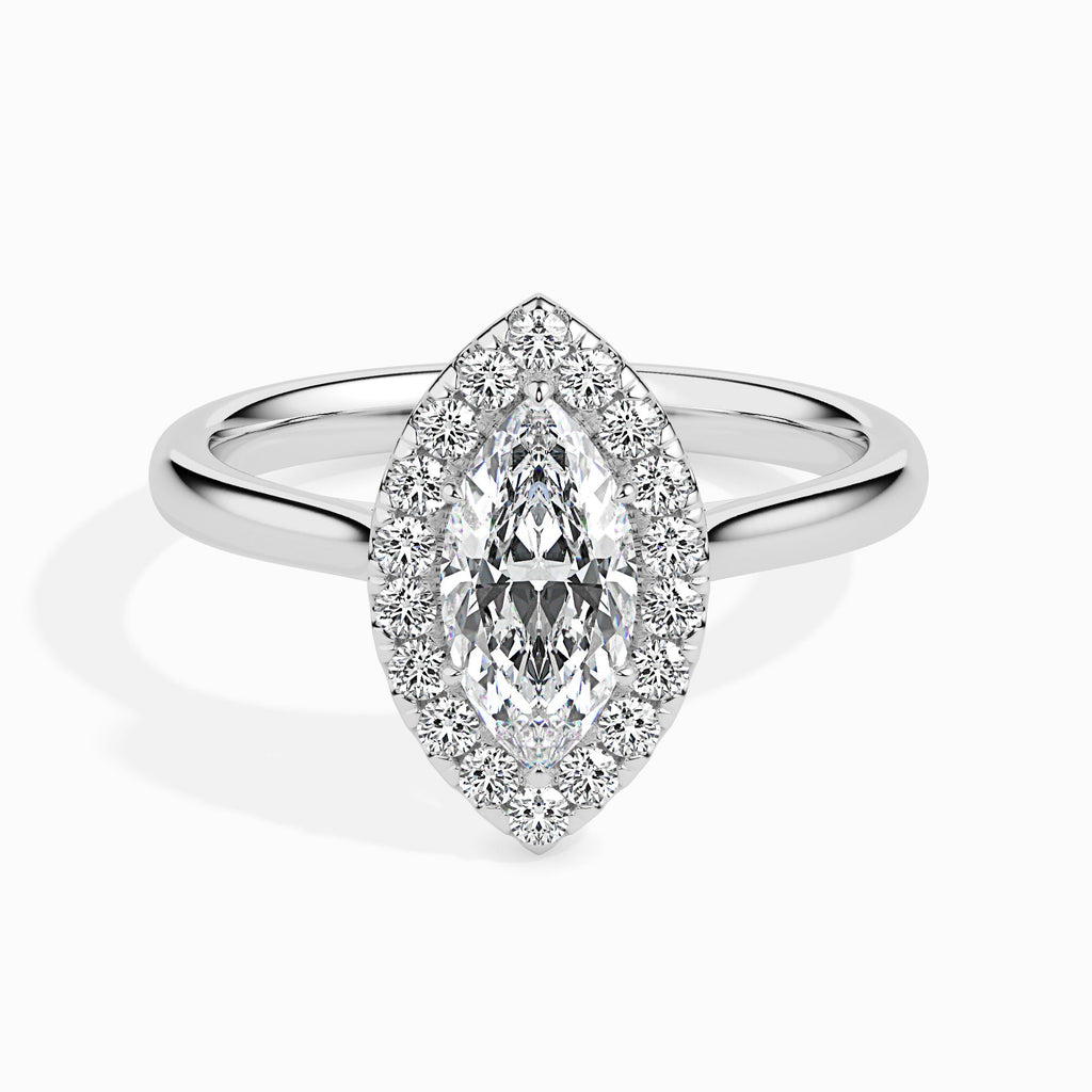 Vidhrta 2.36ct Marquise Moissanite Halo Ring for women by Cutiefy