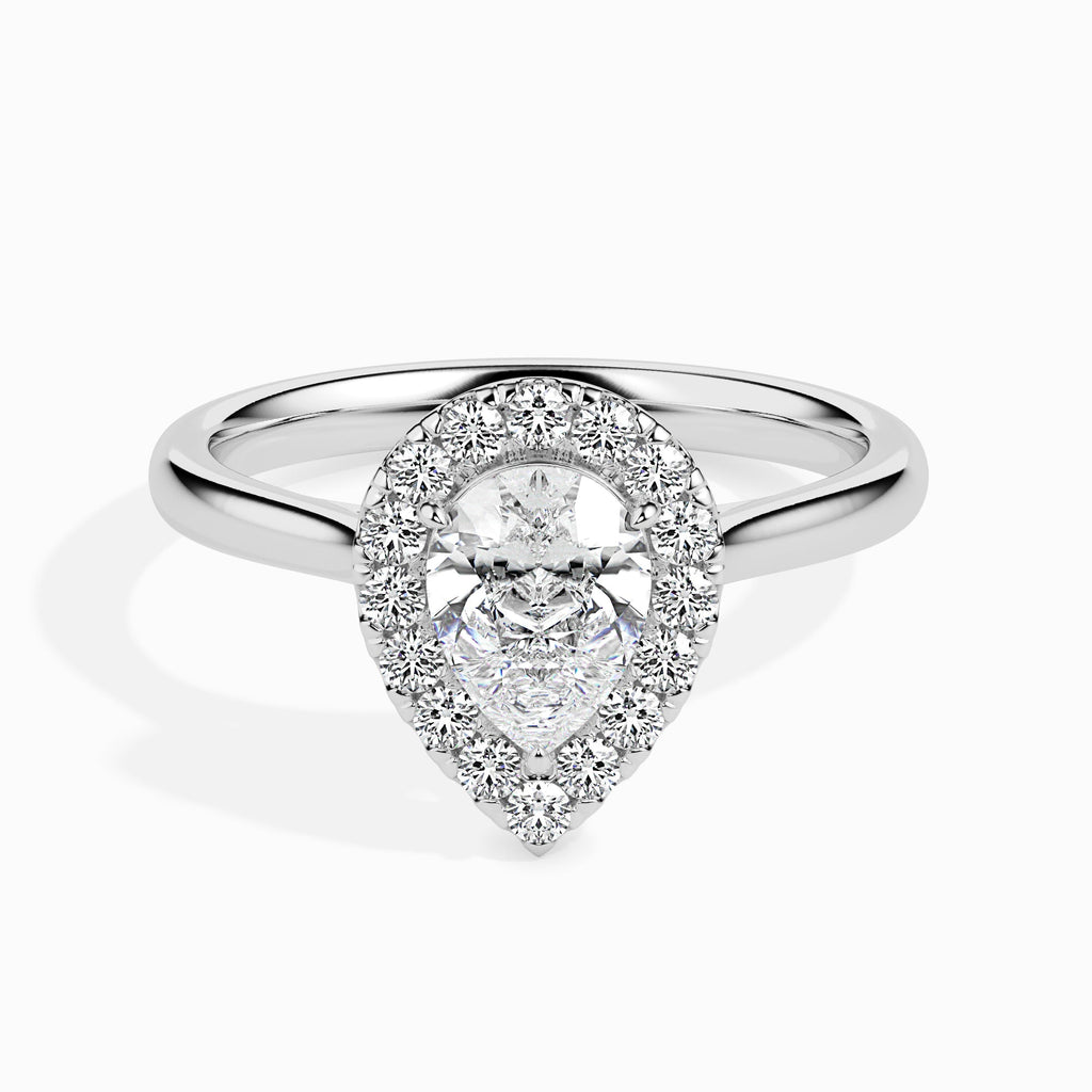 Moissanite solitaire Sahisnu silver ring for women