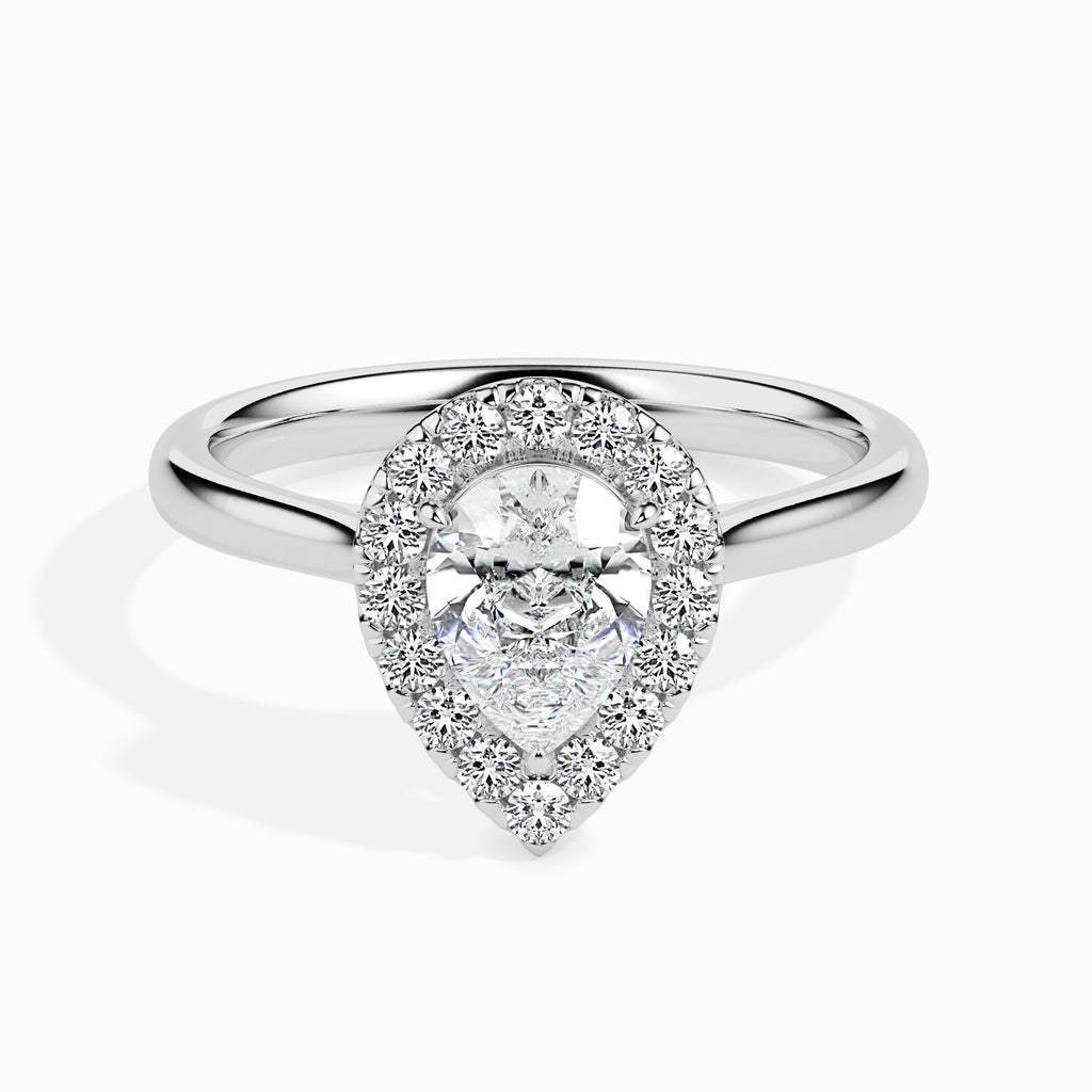 Moissanite solitaire Scout silver engagement ring for women