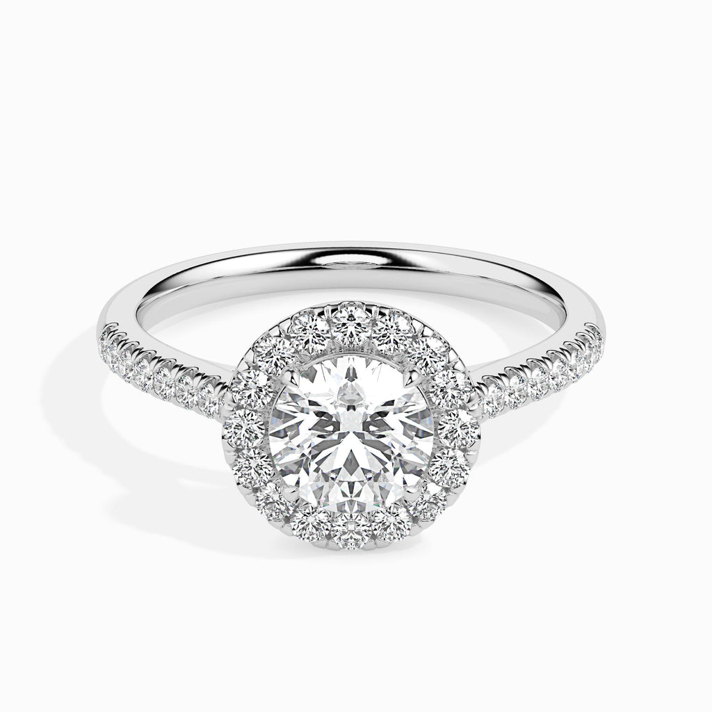 Moissanite solitaire Sage silver ring for women