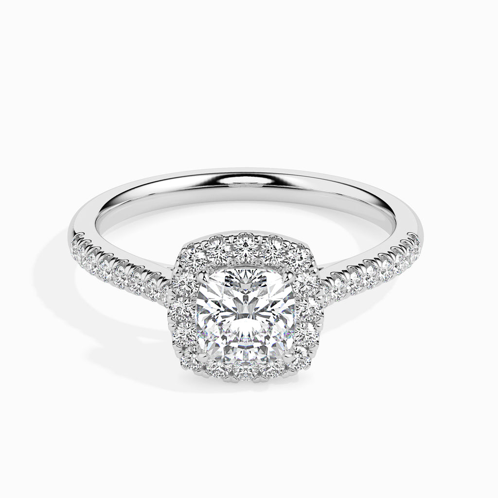 Moissanite solitaire Navata silver engagement ring for women