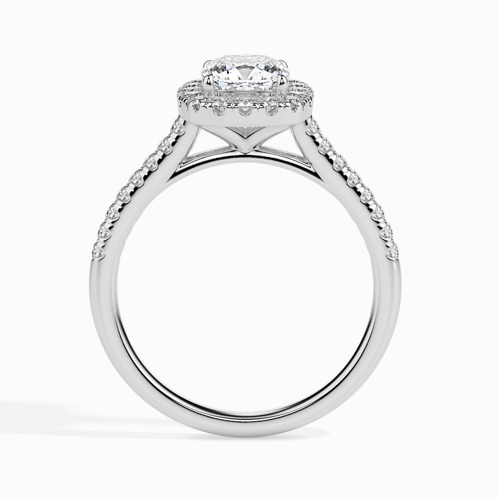 Moissanite solitaire Stretch silver ring for wife