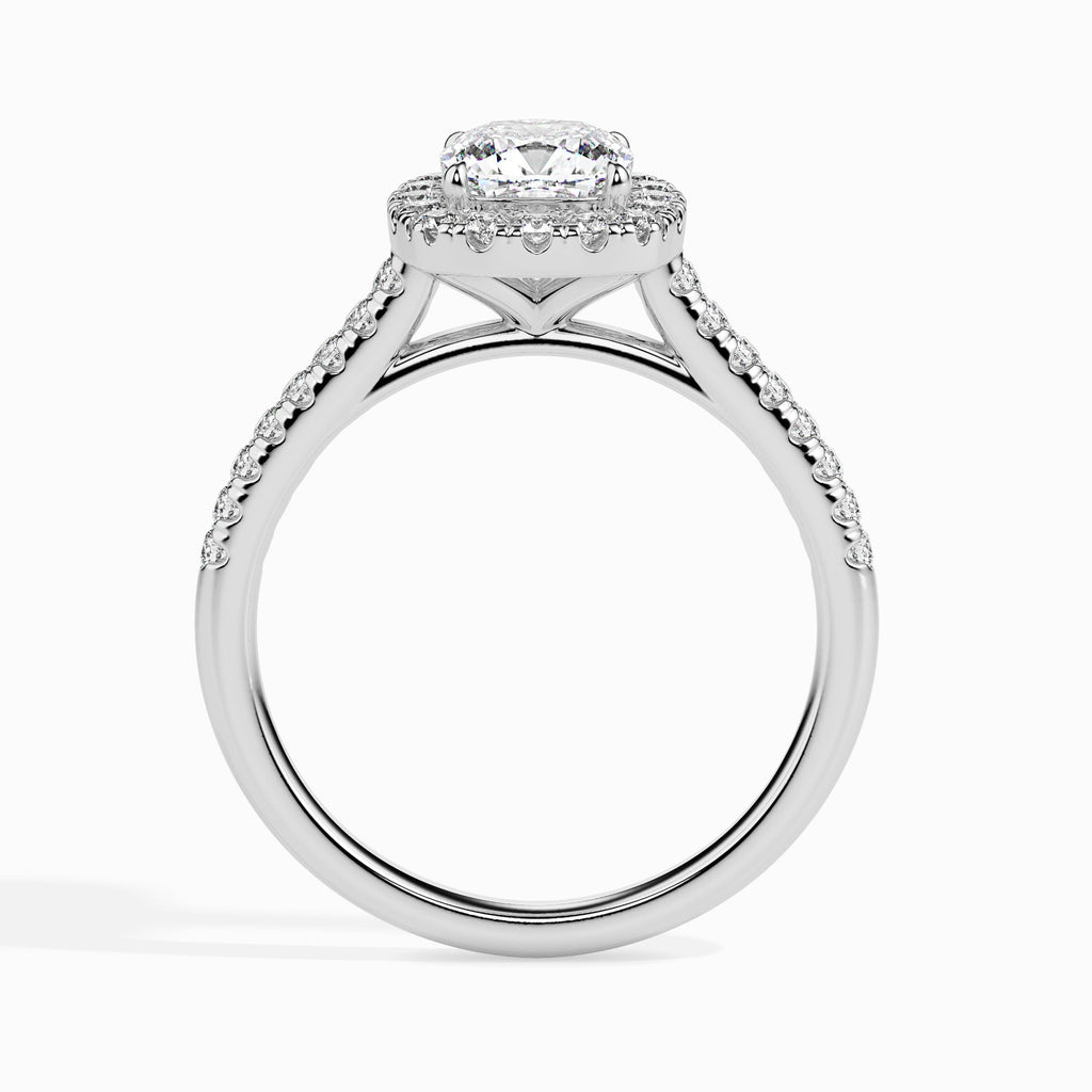 Moissanite solitaire Devana silver ring for women