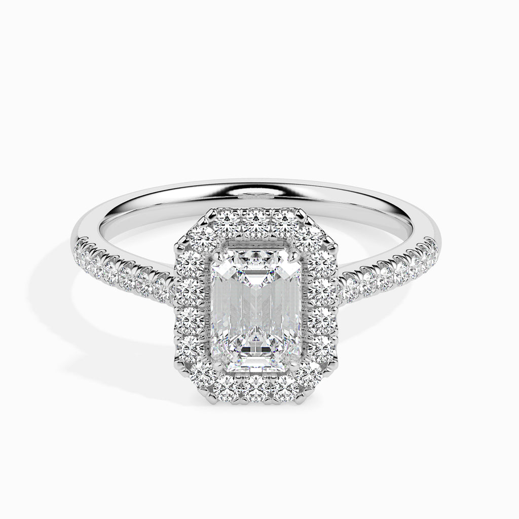 Moissanite solitaire Orchard silver ring for women
