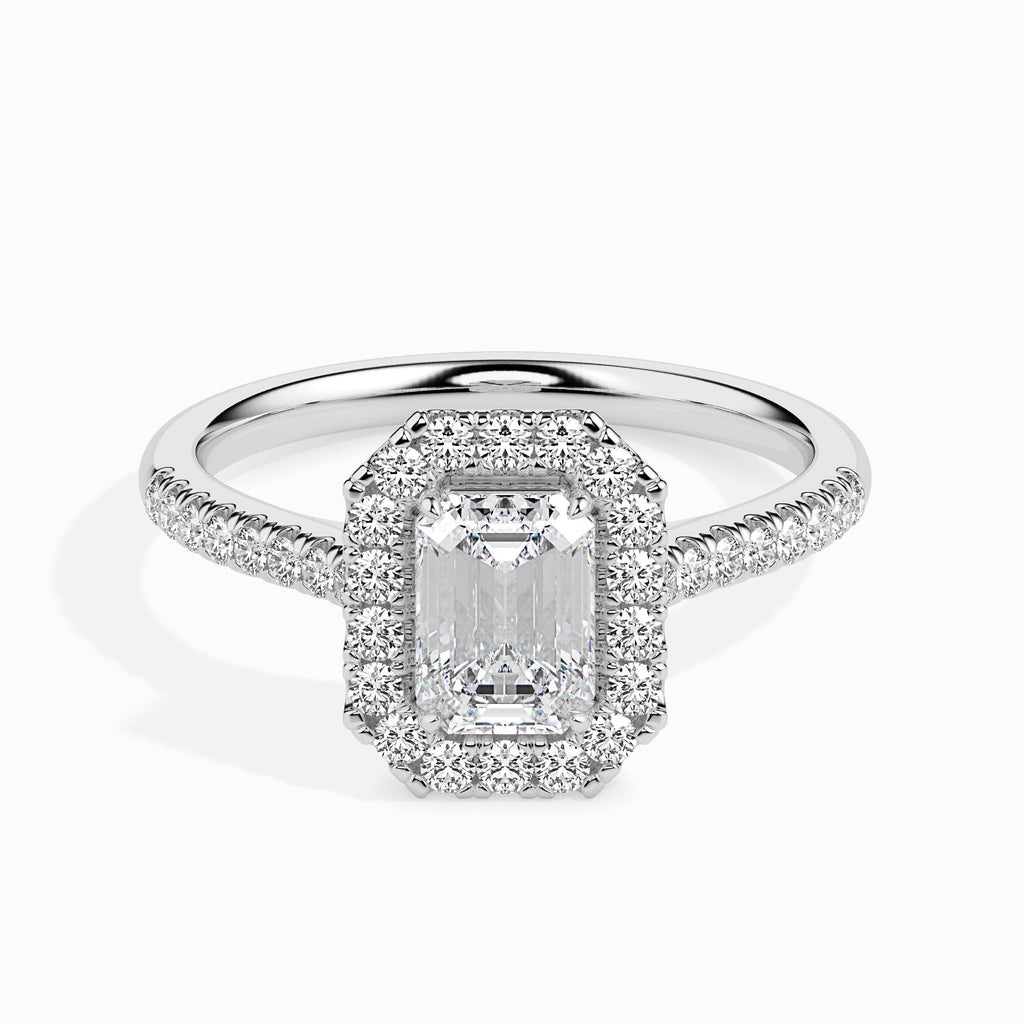 Moissanite solitaire Leila silver engagement ring for women
