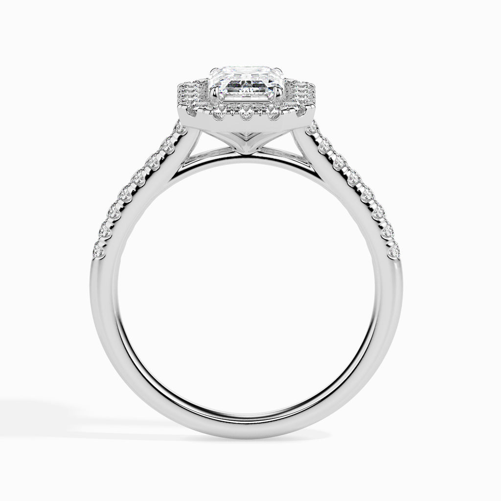 Orchard 1.28ct Emerald Moissanite Halo Ring for women by Cutiefy