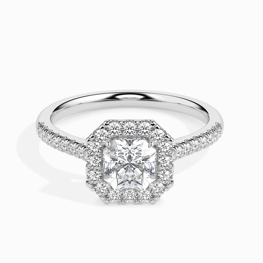 Moissanite solitaire Gyanav silver engagement ring for women