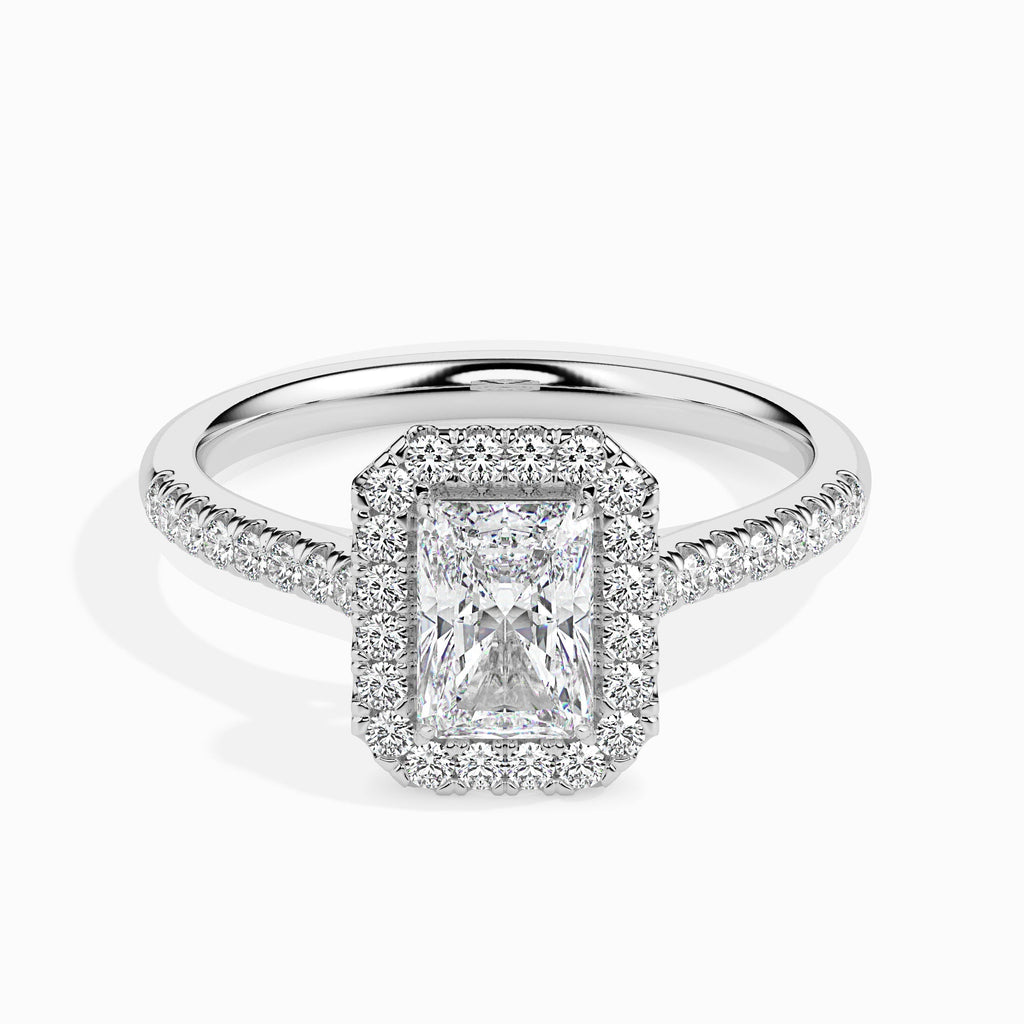 Moissanite solitaire Octave silver ring for wife