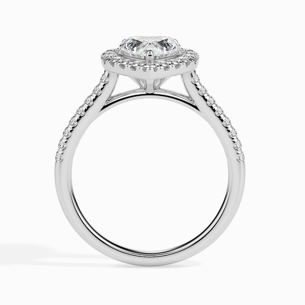 Moissanite solitaire Cassava silver ring for wife