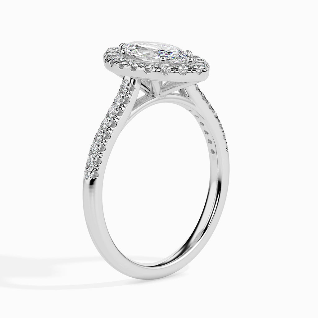 Moissanite solitaire Hectare silver ring for women