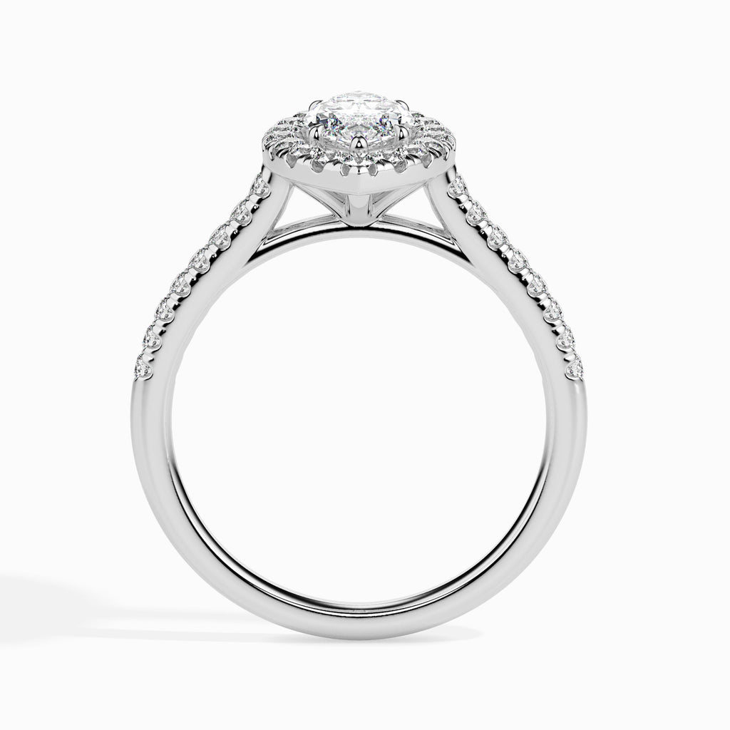 Hectare 0.75ct Marquise Moissanite Halo Ring for women by Cutiefy