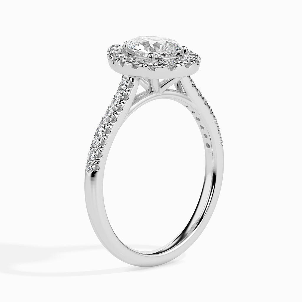 Zenith 1.26ct Pear Moissanite Halo Ring for women by Cutiefy