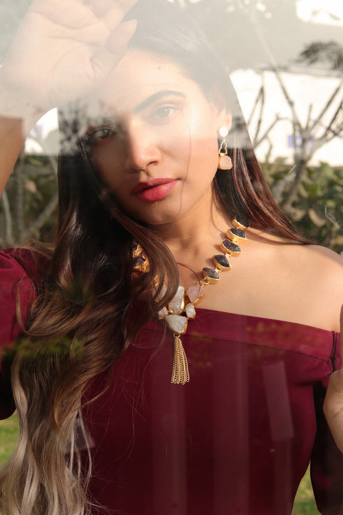 Gold Plated Moon Stone Jewelry Set - Cutiefy