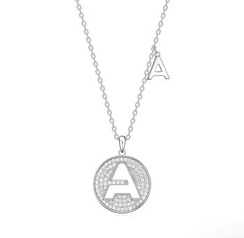 A letter silver moissanite pendant design