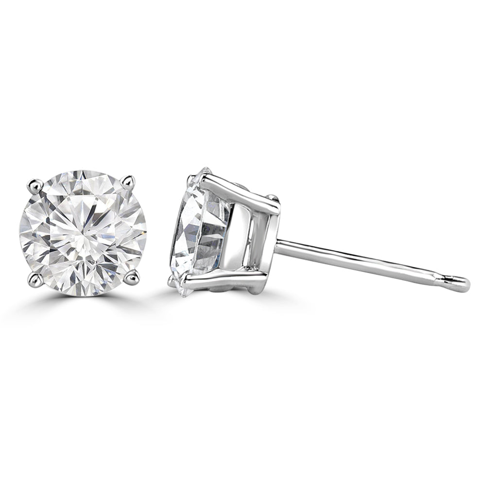 1.00ct Round Moissanite Stud Earrings for women by Cutiefy