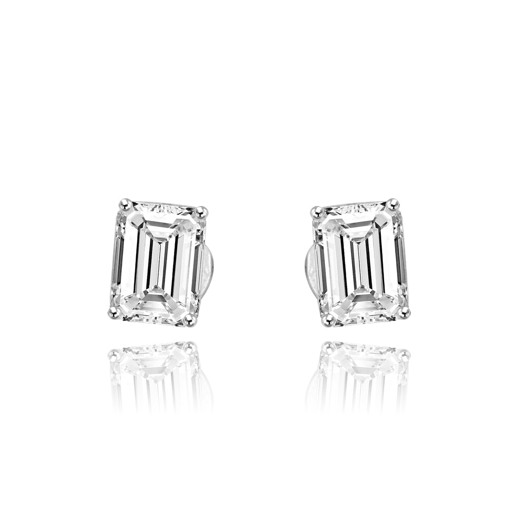 2.00ct Emerald Moissanite Stud Earrings for women by Cutiefy