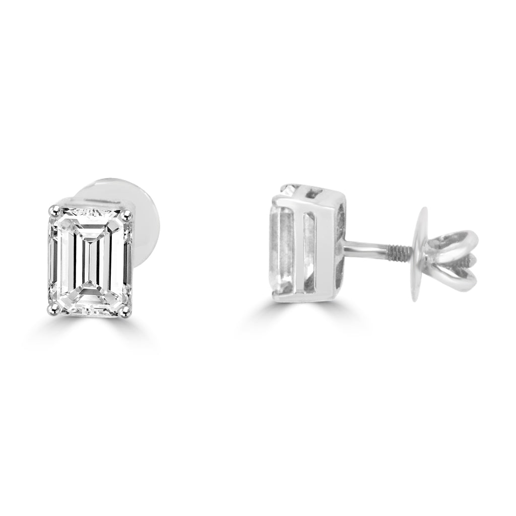 2.00ct Emerald Moissanite Stud Earrings for women by Cutiefy