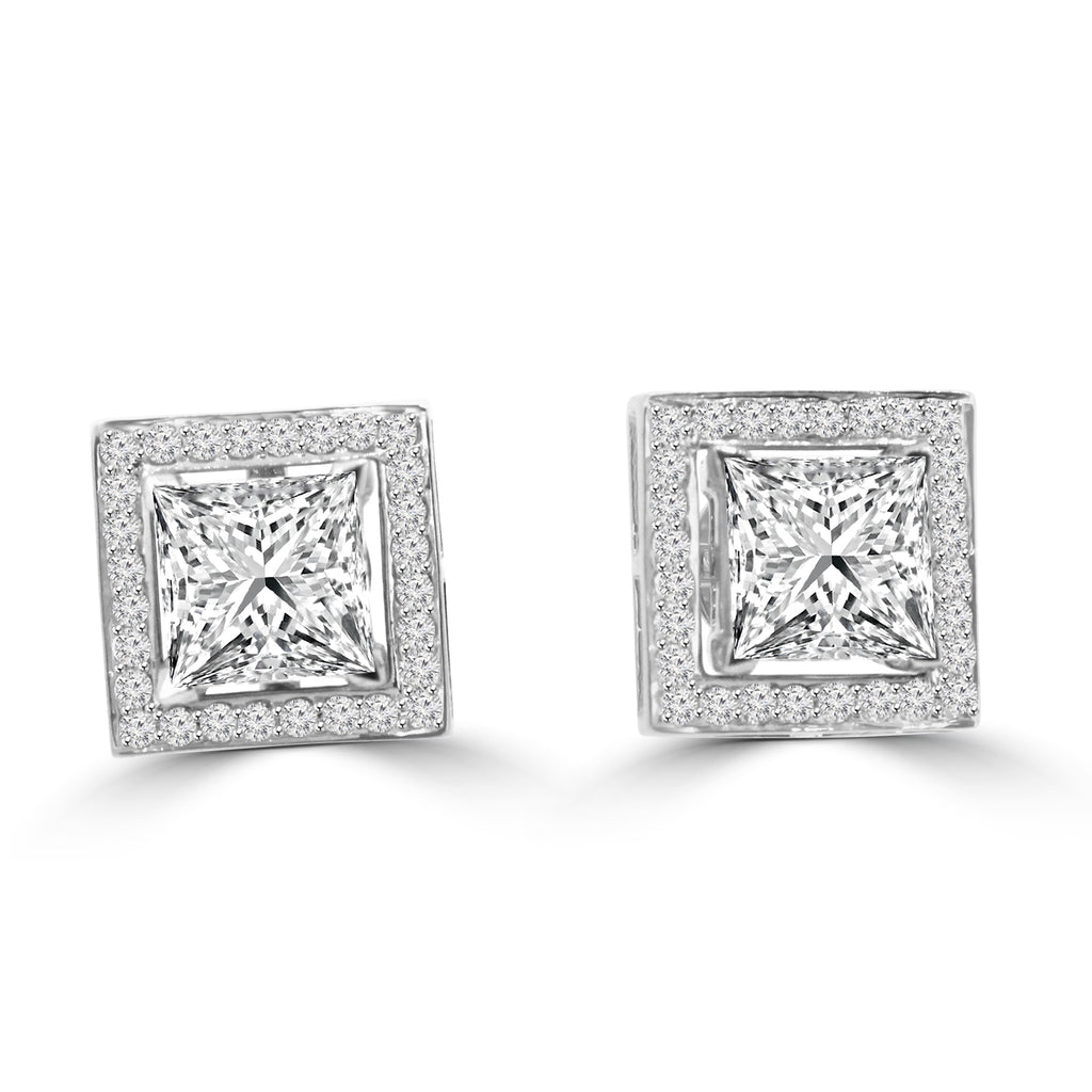 Moissanite Beaaza silver stud earrings for women