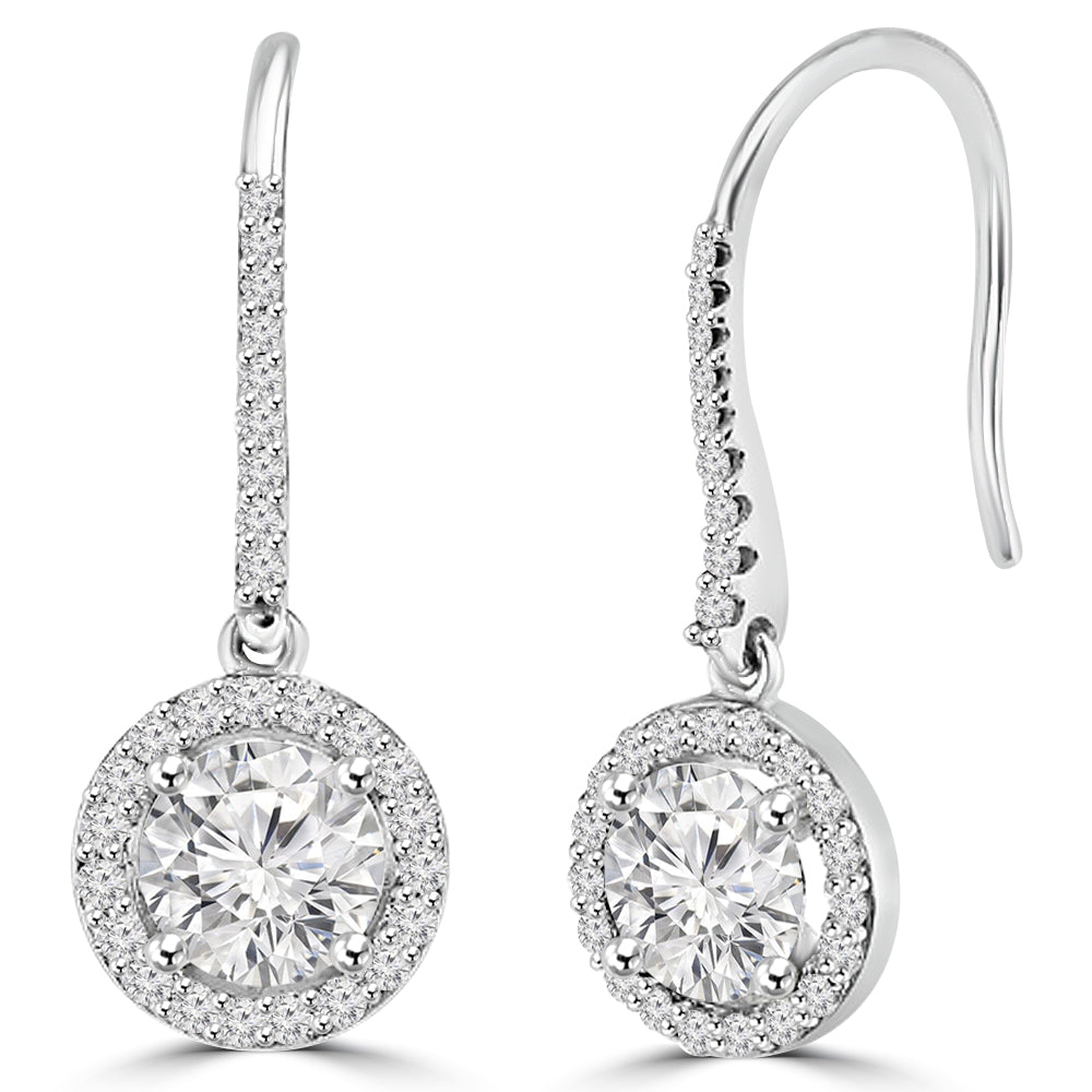 Moissanite Bealux simple silver earrings