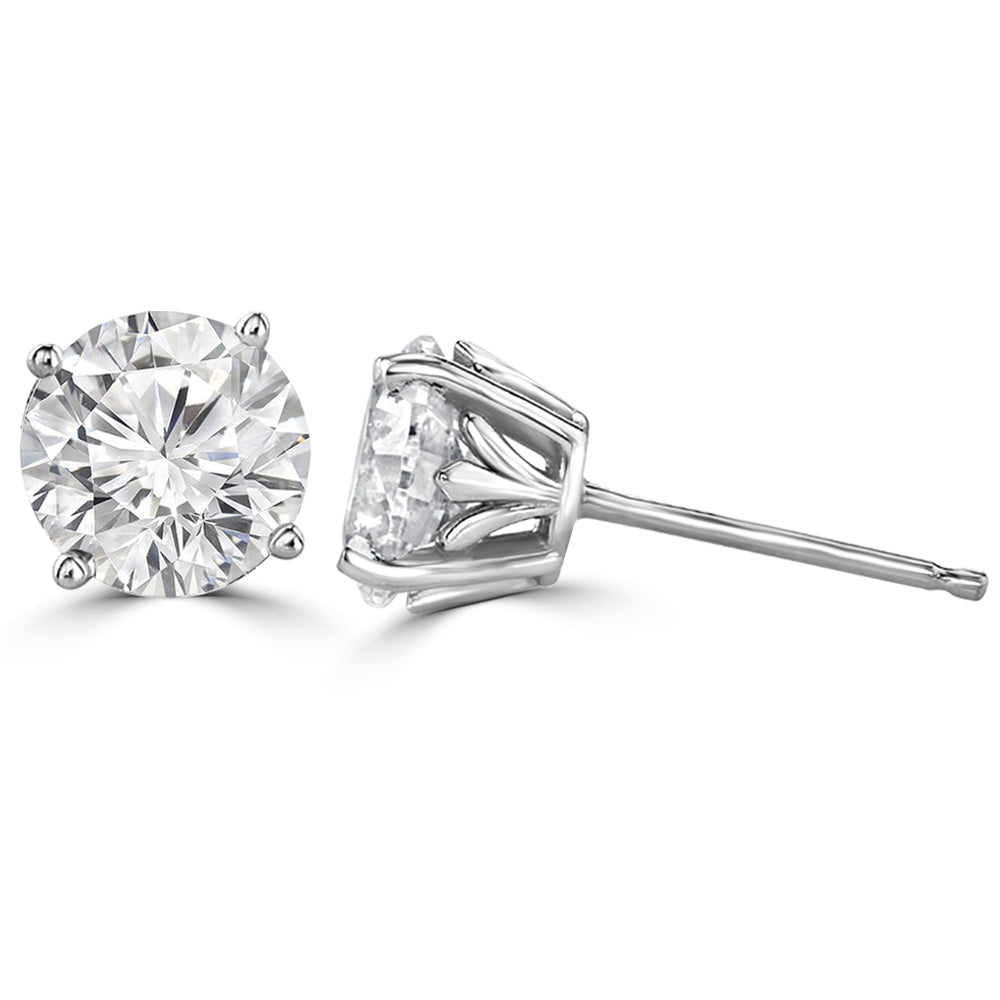 Moissanite Blooming silver stud earrings for women