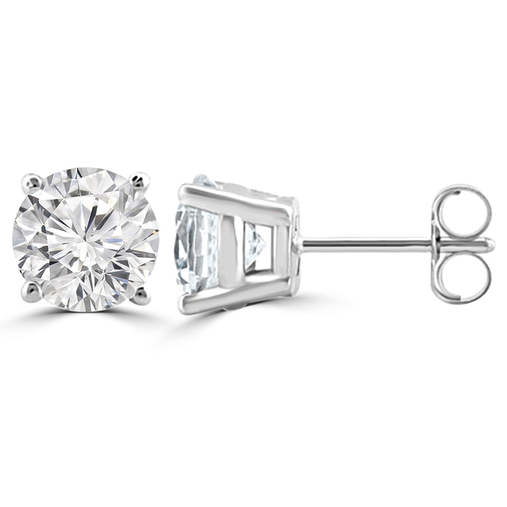 Moissanite Distinctive silver studs for women