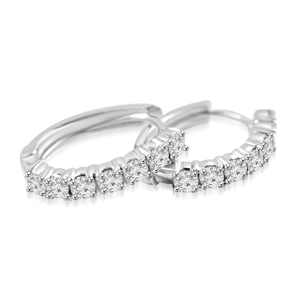 Moissanite Princy modern silver earrings design