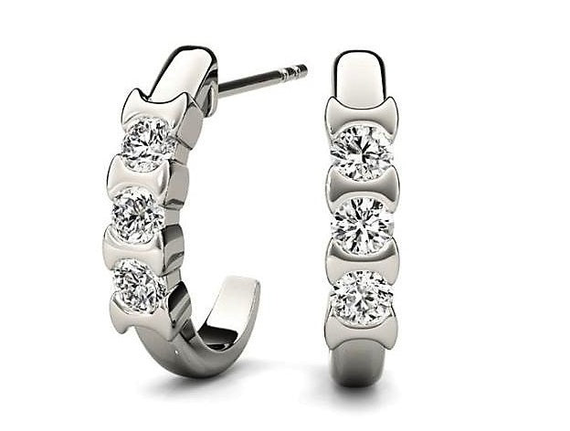 Moissanite Elly simple silver earrings