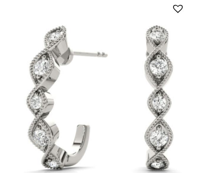 Moissanite Sophia  silver stud earrings for women