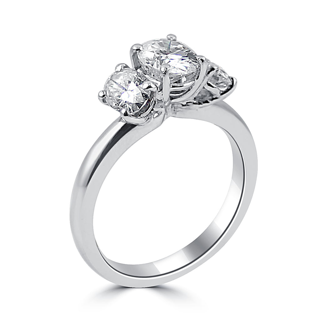 Moissanite solitaire Rise silver ring for women