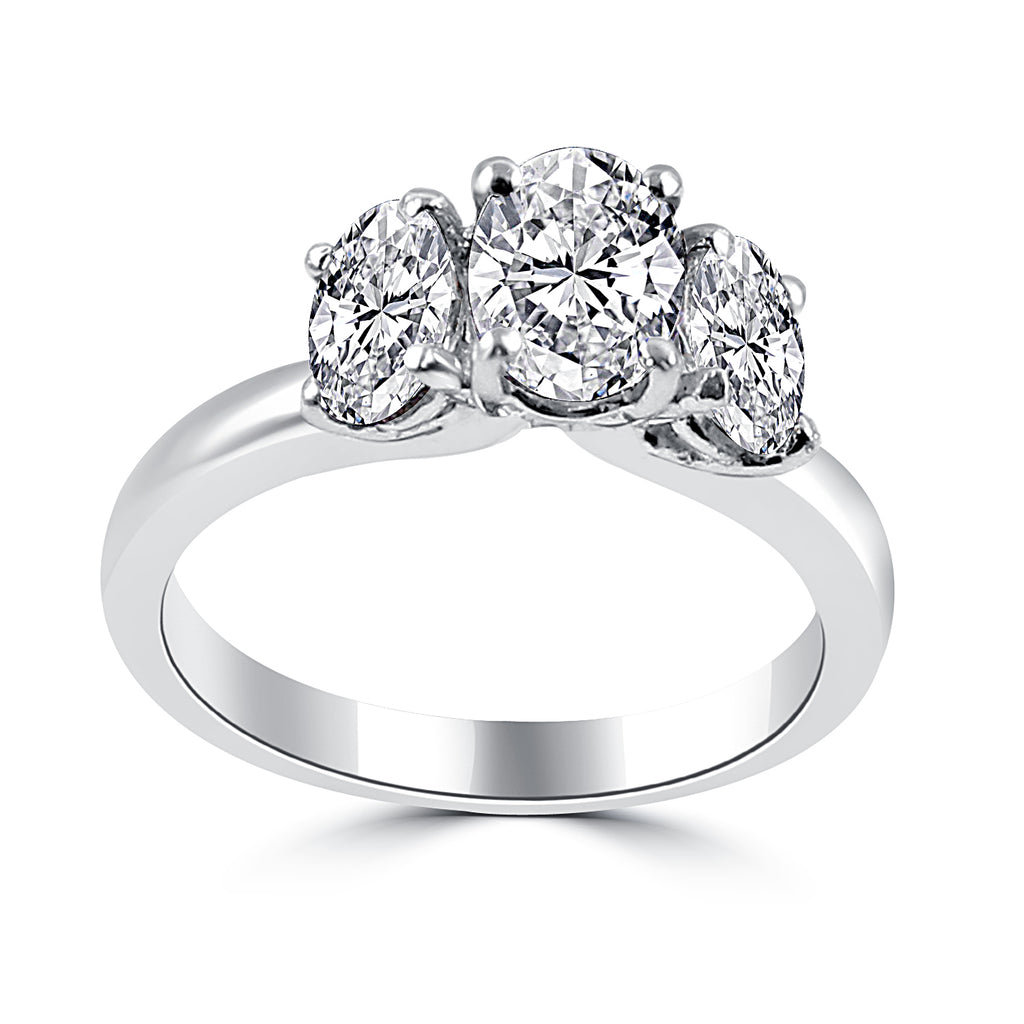 Moissanite solitaire Rise silver ring for women