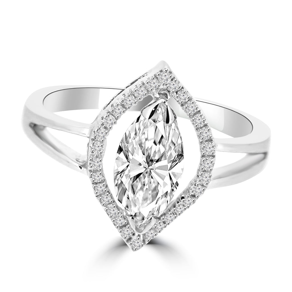 Moissanite solitaire Ancestry silver ring design