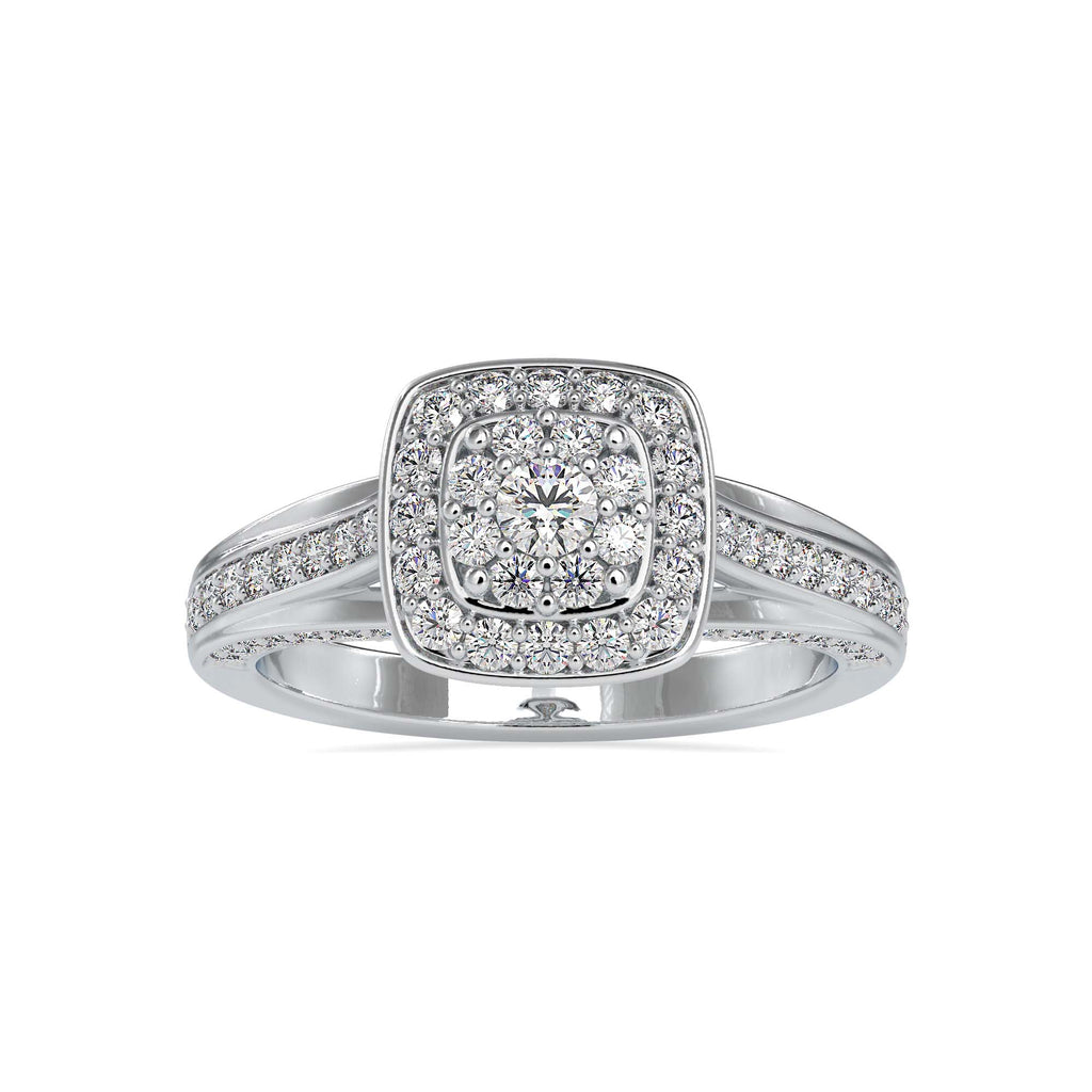 Moissanite solitaire Starlet silver ring for women