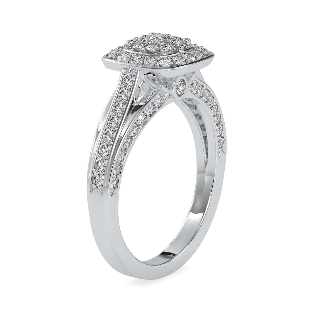 Moissanite solitaire Starlet silver ring for women