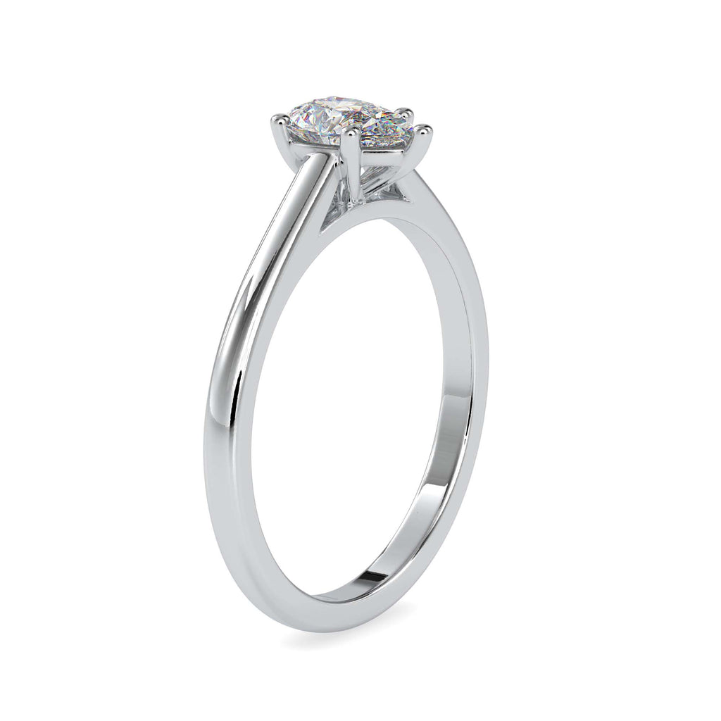 Moissanite solitaire Kirk silver engagement ring for women