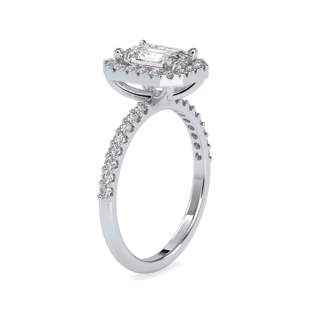 Moissanite solitaire Gradation silver ring for women
