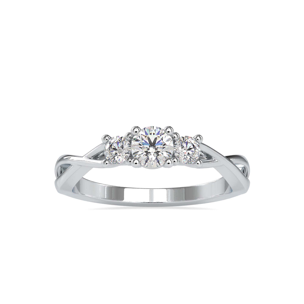 Moissanite solitaire Lisa silver engagement ring for women