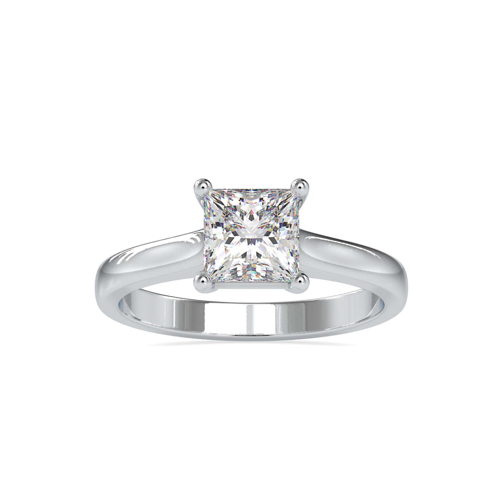 Moissanite solitaire Sol silver engagement ring for women