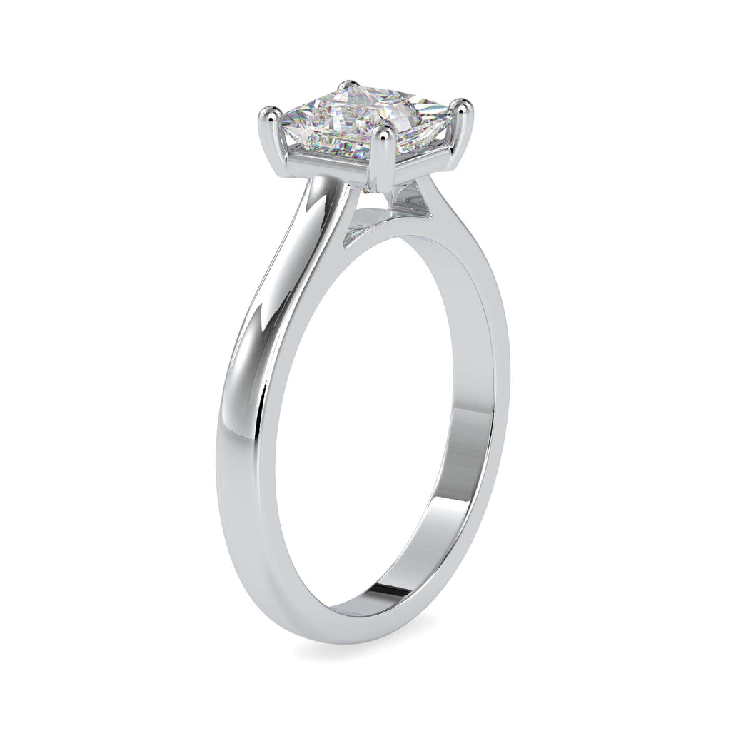 Moissanite solitaire Sol silver engagement ring for women