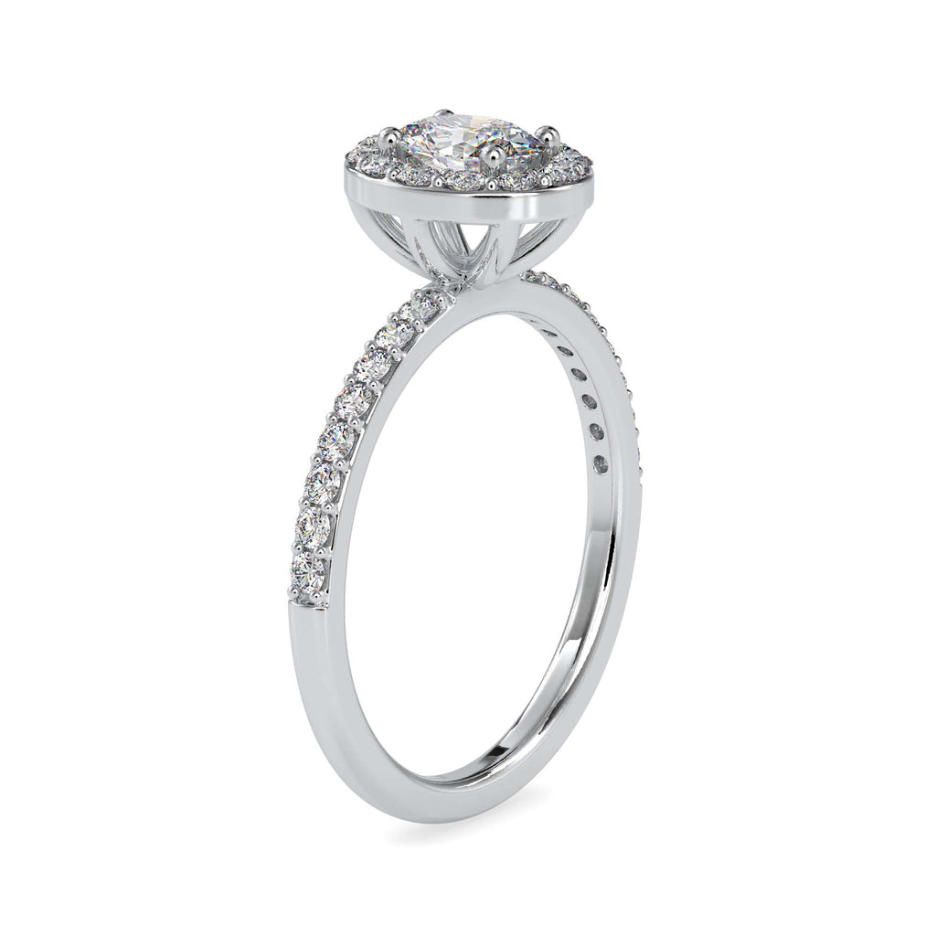 Moissanite solitaire Feisty silver ring for wife