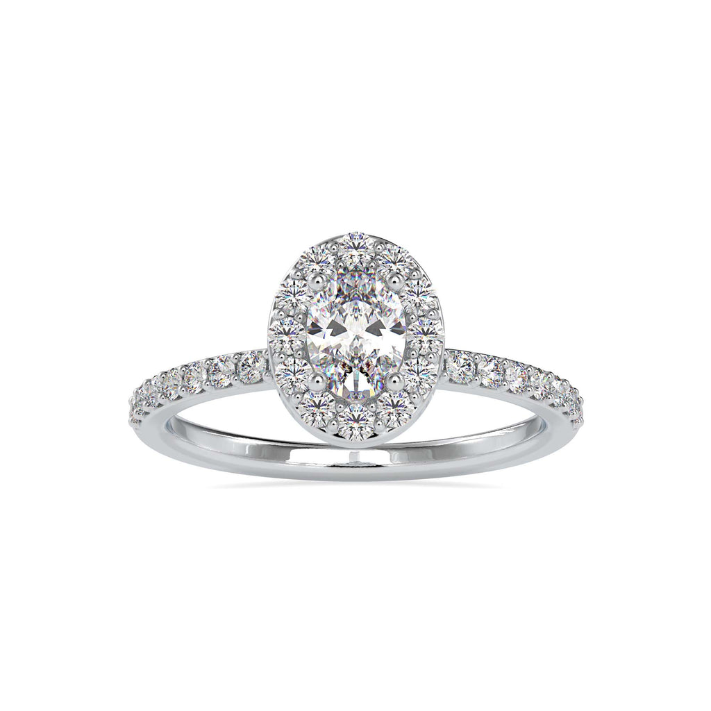 Moissanite solitaire Feisty silver ring for wife