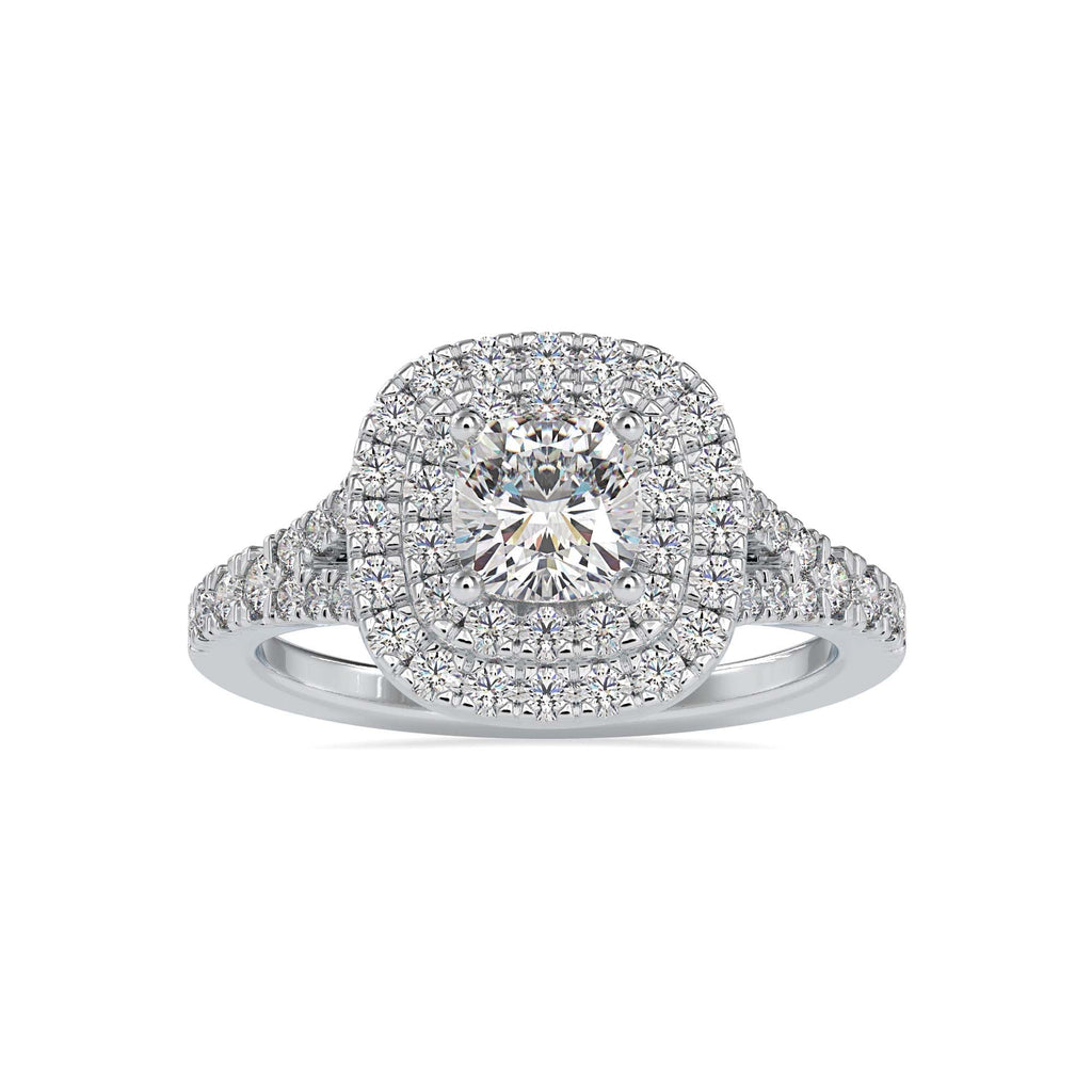 Moissanite solitaire Squab silver ring design