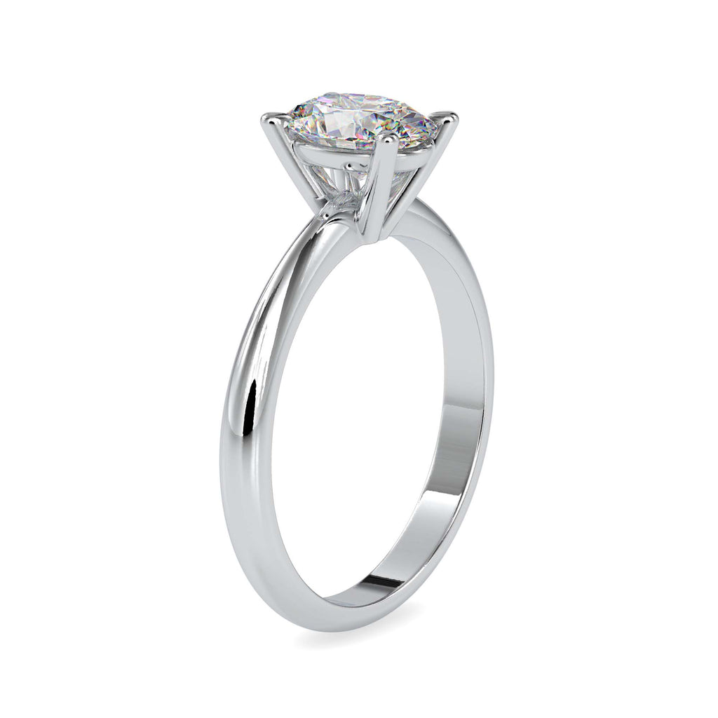 Moissanite solitaire Pep Glow silver ring for women