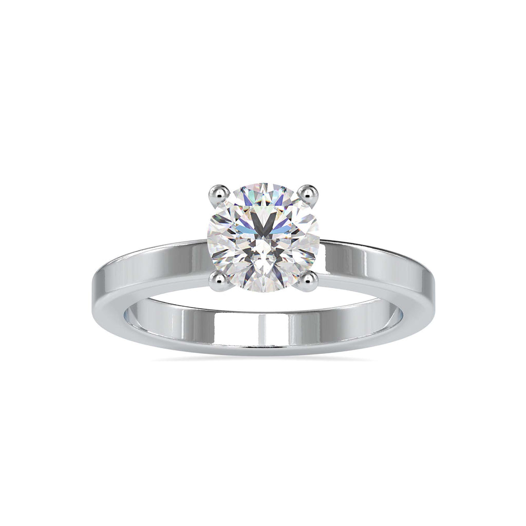 Moissanite solitaire Lillian silver ring for women