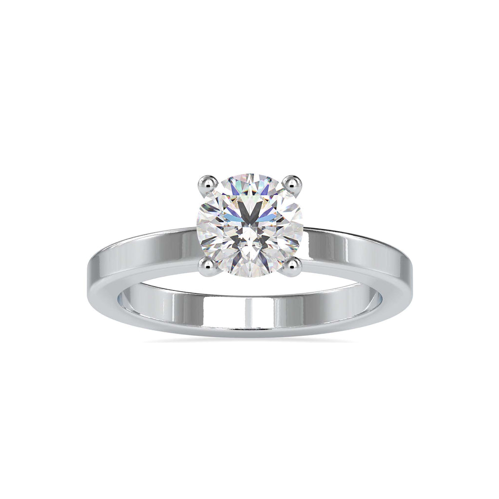 Moissanite solitaire Lillian silver ring for women