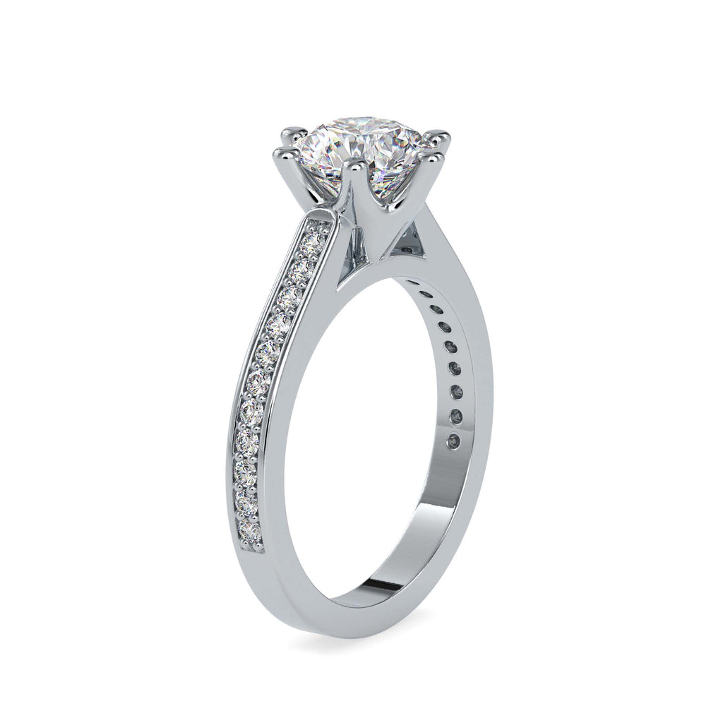 Moissanite solitaire Aubrey silver engagement ring for women