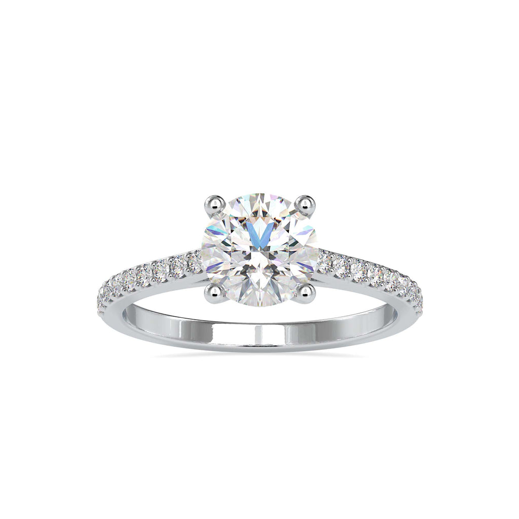 Moissanite solitaire Keren silver ring for wife