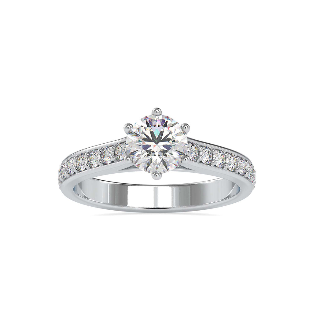 Moissanite solitaire Sarah silver engagement ring for women